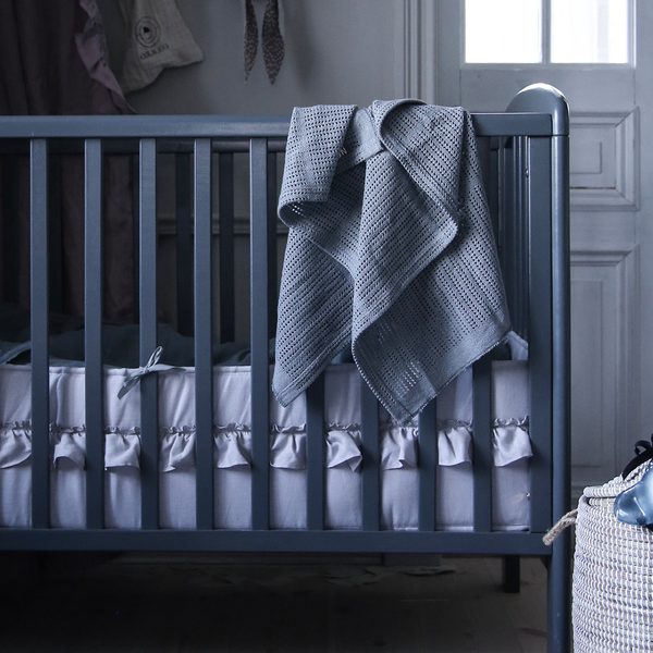 Ng Baby, Sengeskjerm av lin med VOLANG, Lys rosa