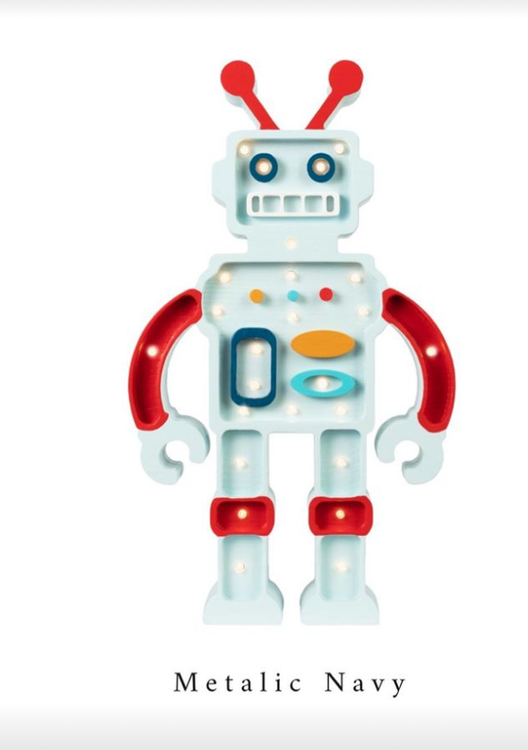 Little Lights, Nattlampe til barnerommet, Robot Metallic blue - Bilde 2