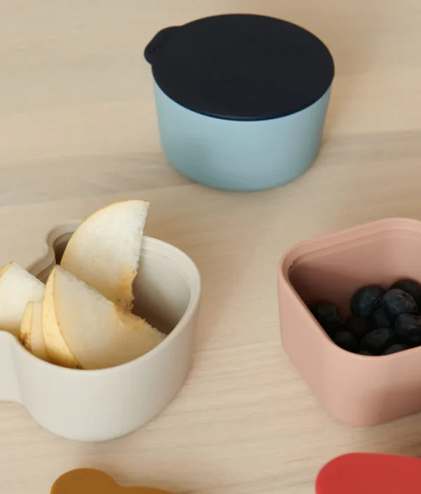 Liewood, Toto 4-pack snackskåler i silikon, Blue multi mix