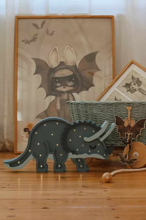 Little Lights, Nattlampe til barnerommet Triceraptor blå - Bilde 6