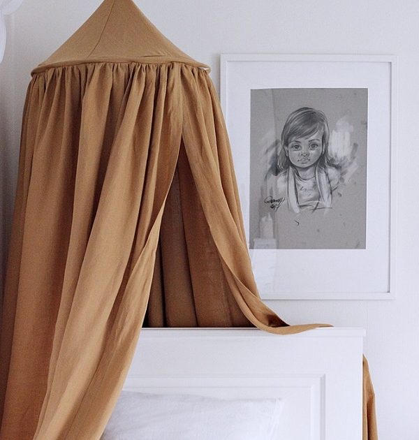 Stor sennepsgul maxi senghemel i lin, Cotton & Sweets