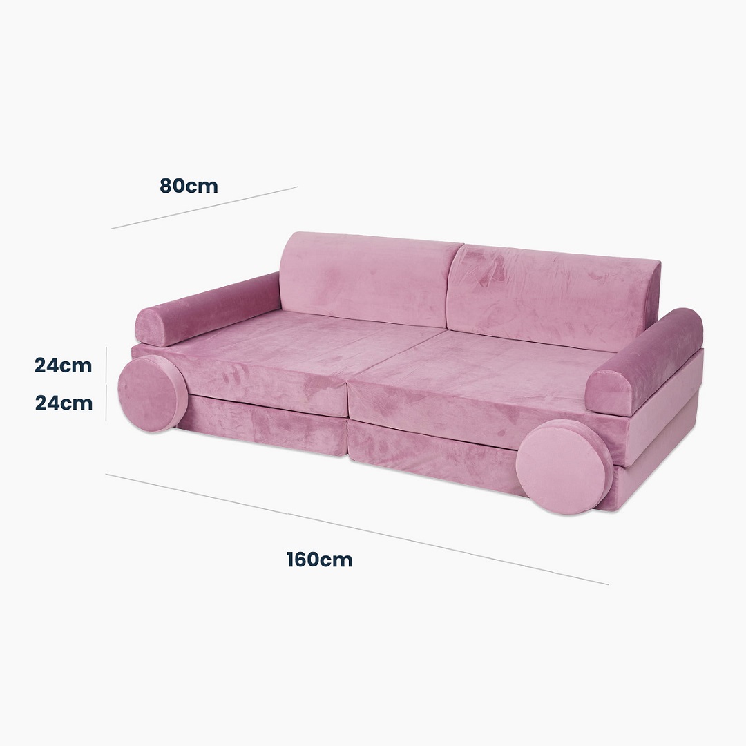 Mjau, Byggbar barnesofa lenestol madras, grå - Bilde 10
