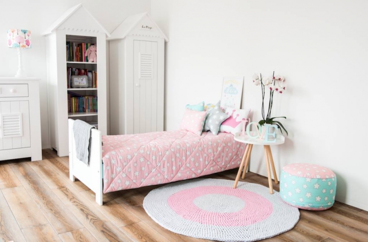 Sittepouf pink&mint stjerner - Bilde 2