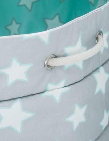Oppbevaringskurv mint&grey stars - Bilde 2