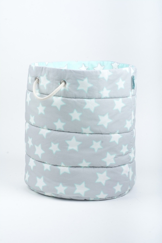Oppbevaringskurv mint&grey stars