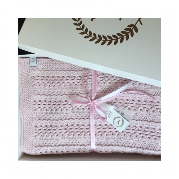 Rosa strikket barnepledd dreamy, YOSOY - Bilde 3