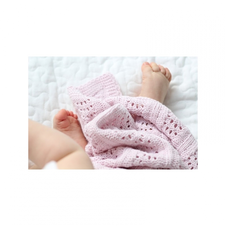 Rosa strikket barnepledd dreamy, YOSOY - Bilde 4