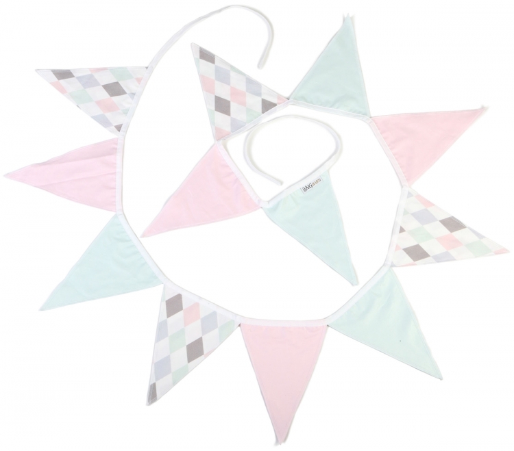 Vimpel til barnerommet, NG baby harlequin rosa