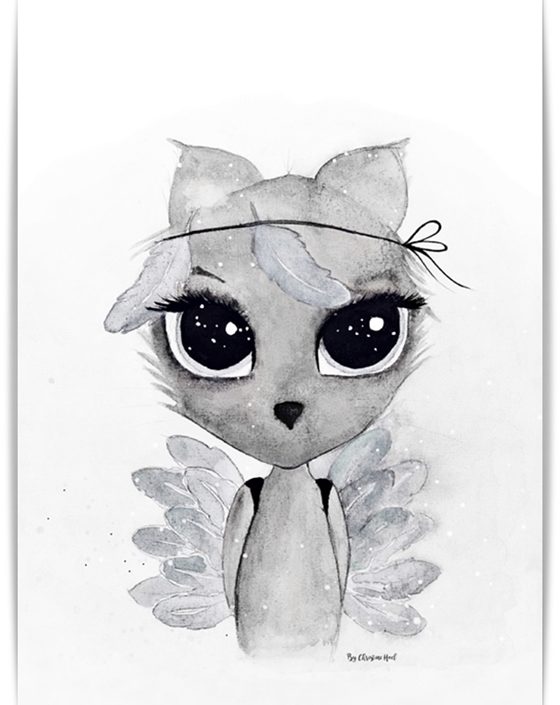 Poster Feather A4, By Christine Hoel, Tavle til barnerommet