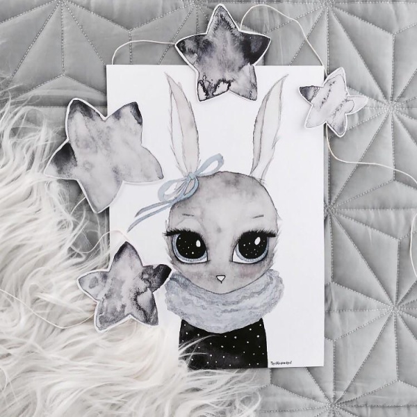 Poster Miss Blue A4, By Christine Hoel, Tavle til barnerommet