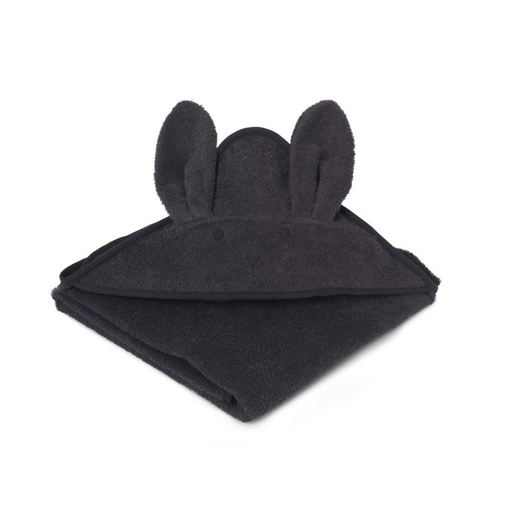 Liewood håndkle med hette, Augusta Rabbit Dark Grey