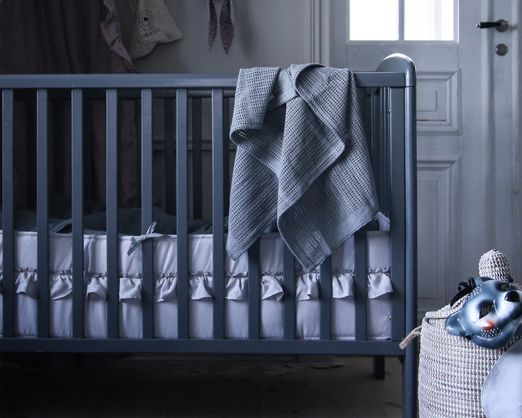 Ng Baby, Sengehest av lin med VOLANG, Lysgrå - Bilde 2