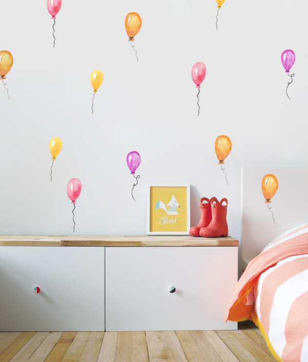 Veggklistremerker fargerike ballonger