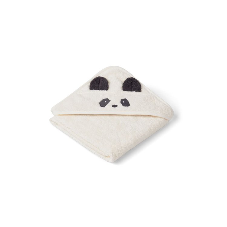 Liewood Albert panda hooded Towel, håndkle med hette for nyfødte