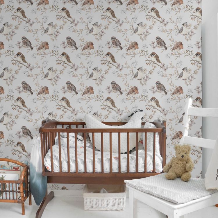 Dekornik, tapet Birds White-Grey - Bilde 2