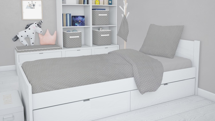 Babylove, Mørkgrå sengesett 90x160 til juniorseng/barneseng - Bilde 2