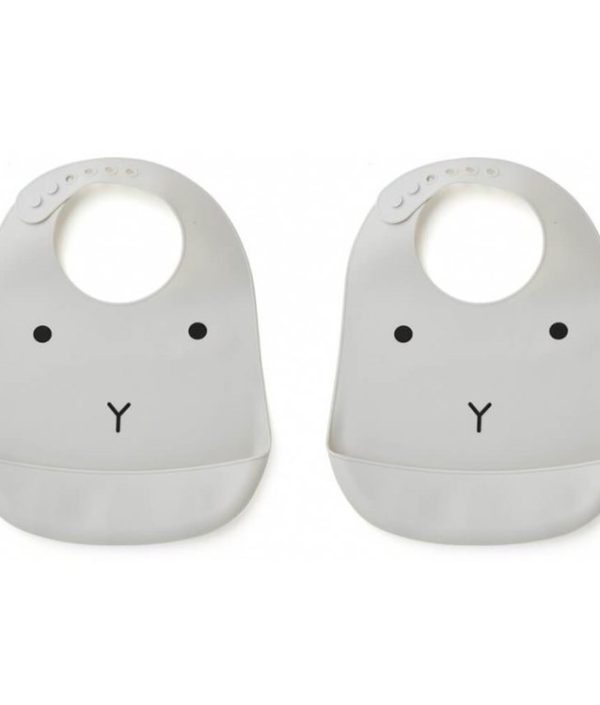 Liewood, silikon smekke 2-pack, rabit dumbo grey