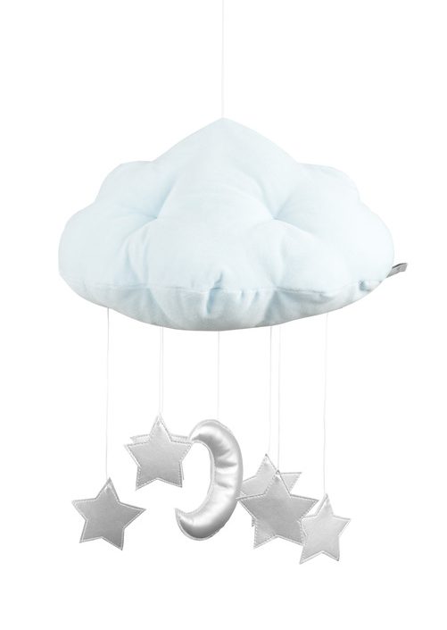 Mint sengemobil sky med sølvstjerner, Cotton & Sweets