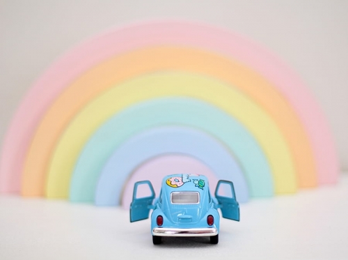 Lekebil stor Volkswagen Classic Beetle candy blå - Bilde 2