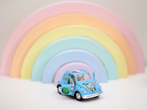 Lekebil stor Volkswagen Classic Beetle candy blå