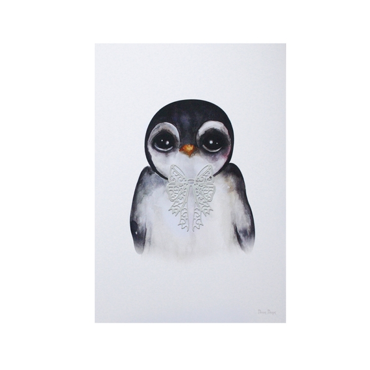 Dessin Design, plakat Penguin Grey A4