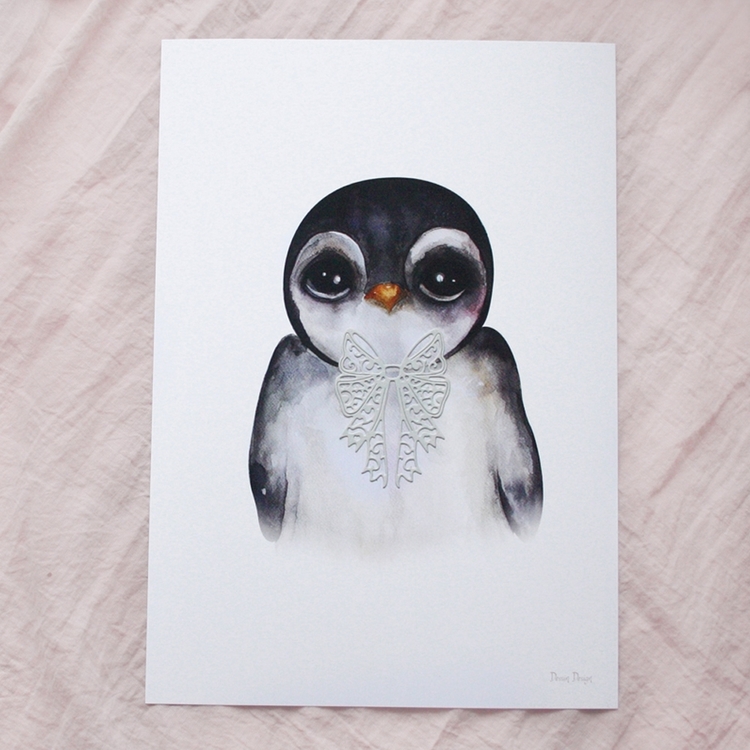 Dessin Design, plakat Penguin Grey A4 - Bilde 2