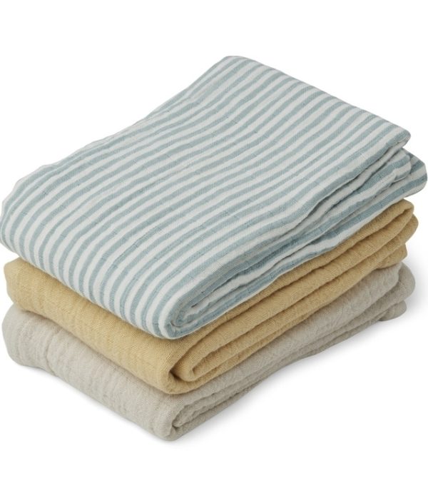 Liewood, Line smokefilt 3-pakk, sea blue stripe