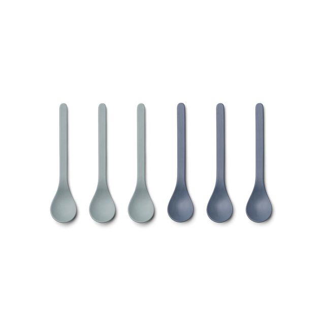 Liewood, Etsu bambus skje 6-pack, blue mix