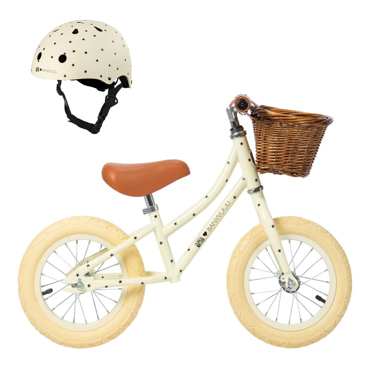 Banwood, Balanssykkel First Go, Bonton R cream+ hjelm