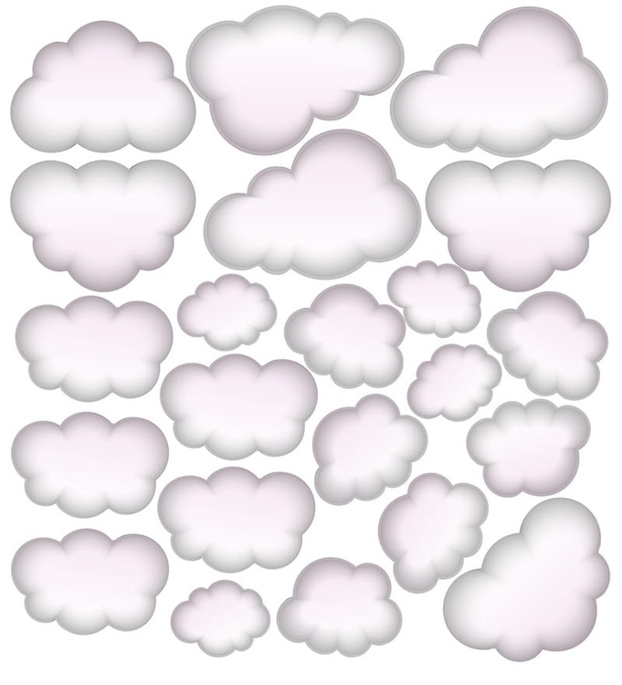 Babylove, rosa sky wallstickers 22 stk.