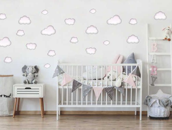 Babylove, rosa sky wallstickers 22 stk.