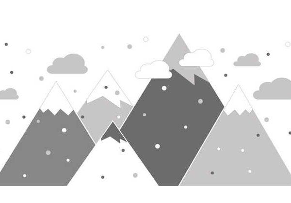 Grå fjell veggklistremerke