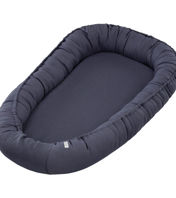 Cotton & Sweets, denim klassisk babynest i 100 % lin