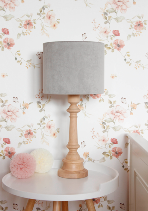 Lamps&Company, Bordlampe til barnerommet, grå fløyel