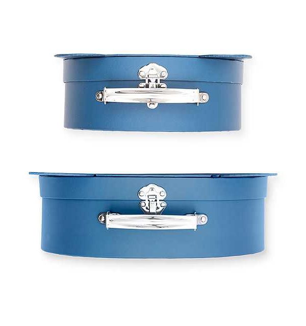 Jollein, oppbevaringsbokser koffert 2 pakk, animal club steel blue