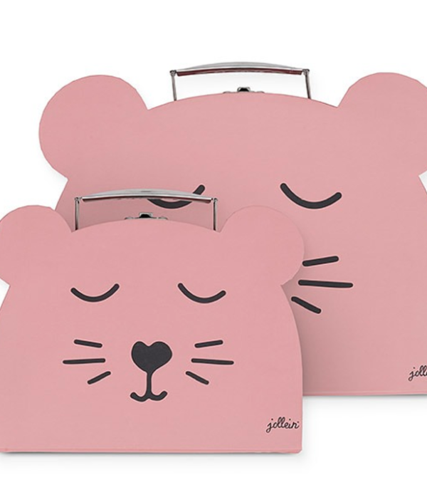 Jollein, oppbevaringsbokser koffert 2 pakk, animal club rouge