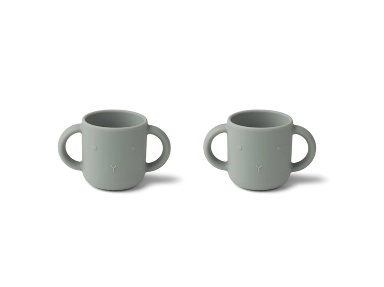 Liewood, gene silikon kopp 2-pack rabbit dove blue