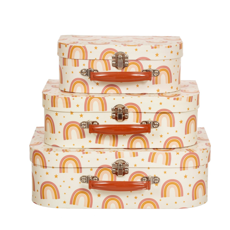 Sass & Belle, oppbevaringsbokser koffert rainbow earth, 3-pack - Bilde 2