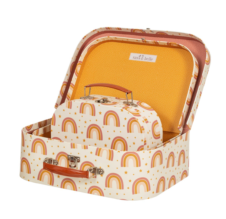 Sass & Belle, oppbevaringsbokser koffert rainbow earth, 3-pack - Bilde 3