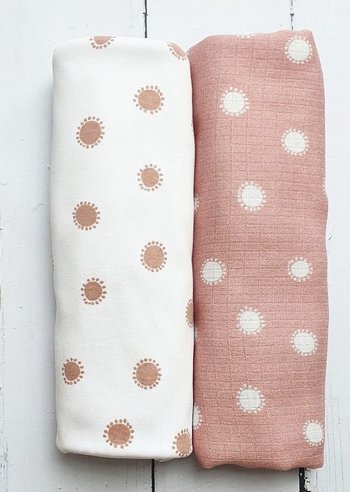 Barnevognsett, strekklaken + snuteklut, sunny set, Pink No More