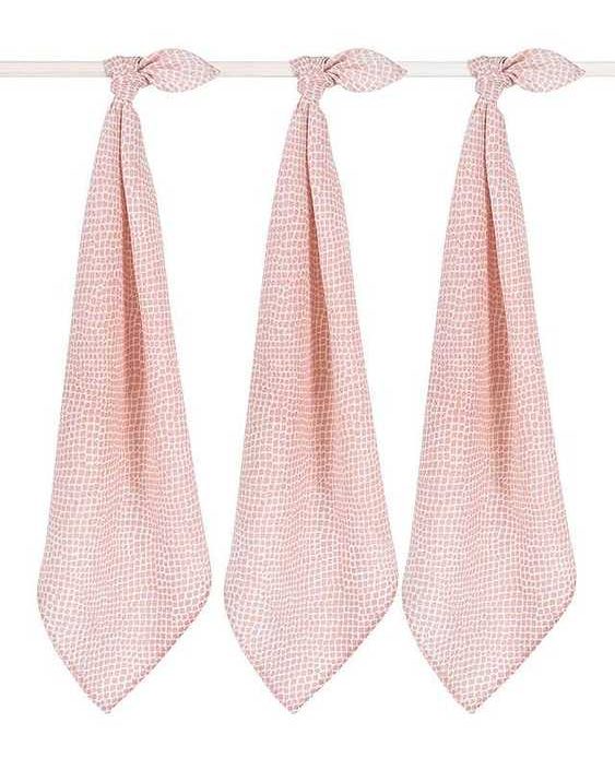 Jollein, koseklut snake pale pink 70x70 cm, 3-pack