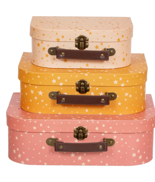Sass & Belle, oppbevaringsbokser koffert little stars, 3-pack