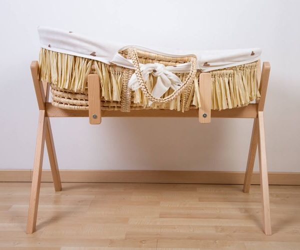 Childhome, Moseskurv boho med madras og overtrekk- HEARTS