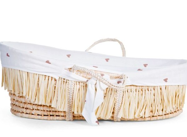 Childhome, Moseskurv boho med madras og overtrekk- HEARTS