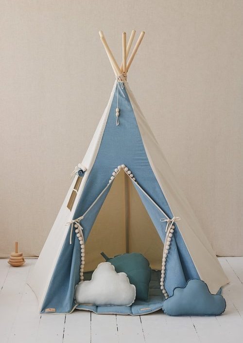 Moi Mili, jeans tipi-telt med pompon