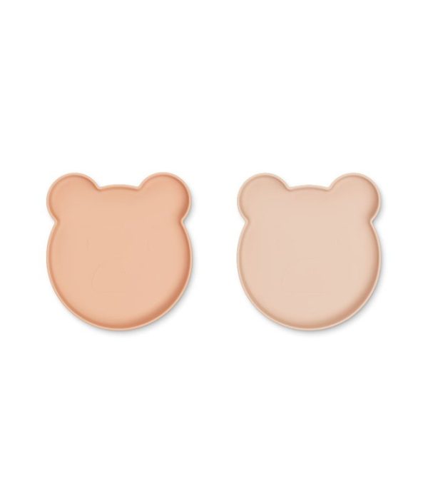 Liewood, Marty silikontallrik 2-pakk, Mr bear rose mix