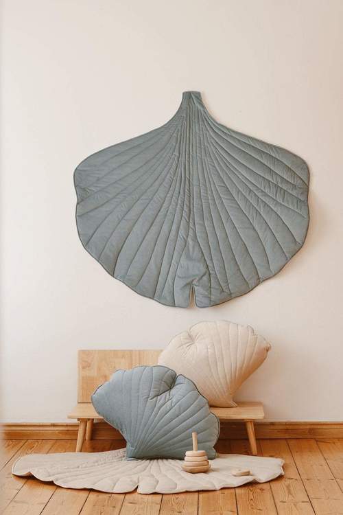 Moi Mili, lekematte i fløyel ginkgo, grey mint