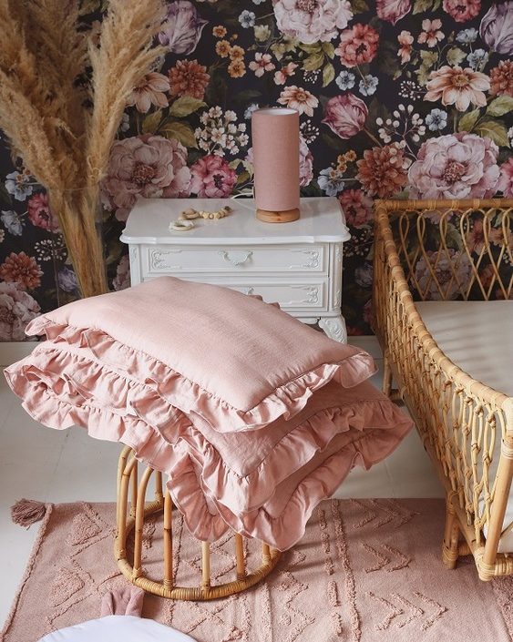 Lamps&Company, Rosa lin sengesett 100x135 cm med fyll, sprinkelseng