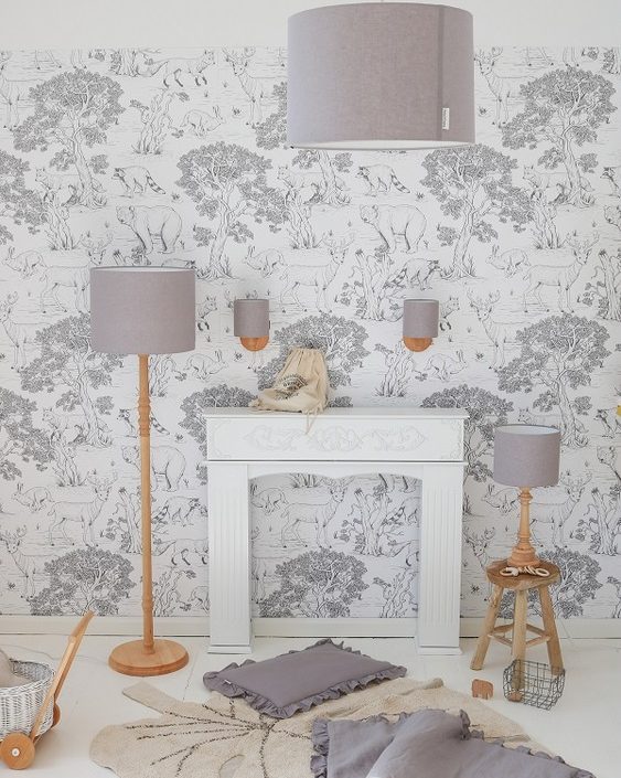 Lamps&Company, Grå lin taklampe til barnerommet