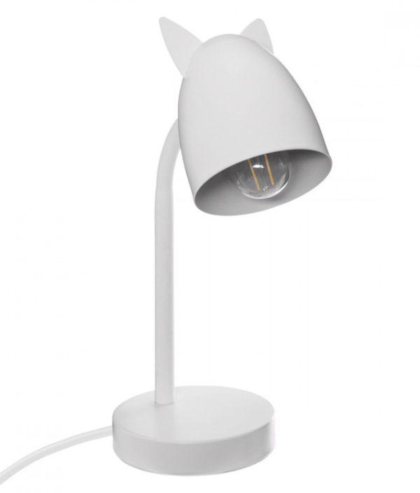 Bordlampe med ører til barnerommet, hvit